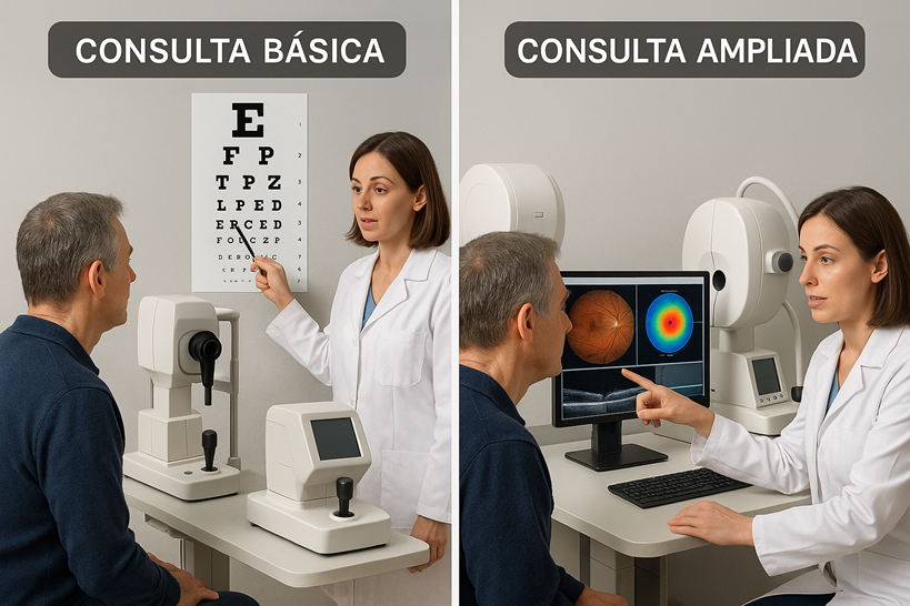 Consulta básica vs. consulta ampliada en oftalmología