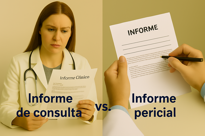 ¿Qué diferencia hay entre un informe clínico de consulta y un informe para reconocimientos oficiales?