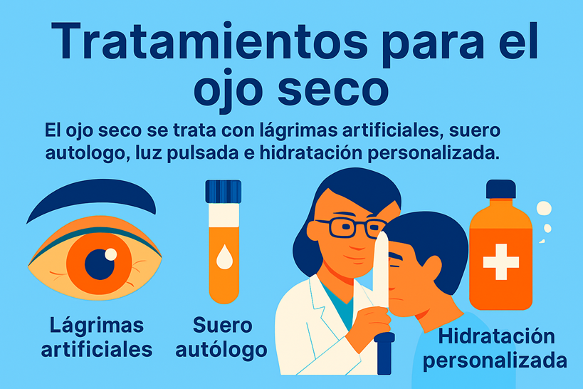 Lágrimas artificiales, sueros autólogos y otros tratamientos para el ojo seco